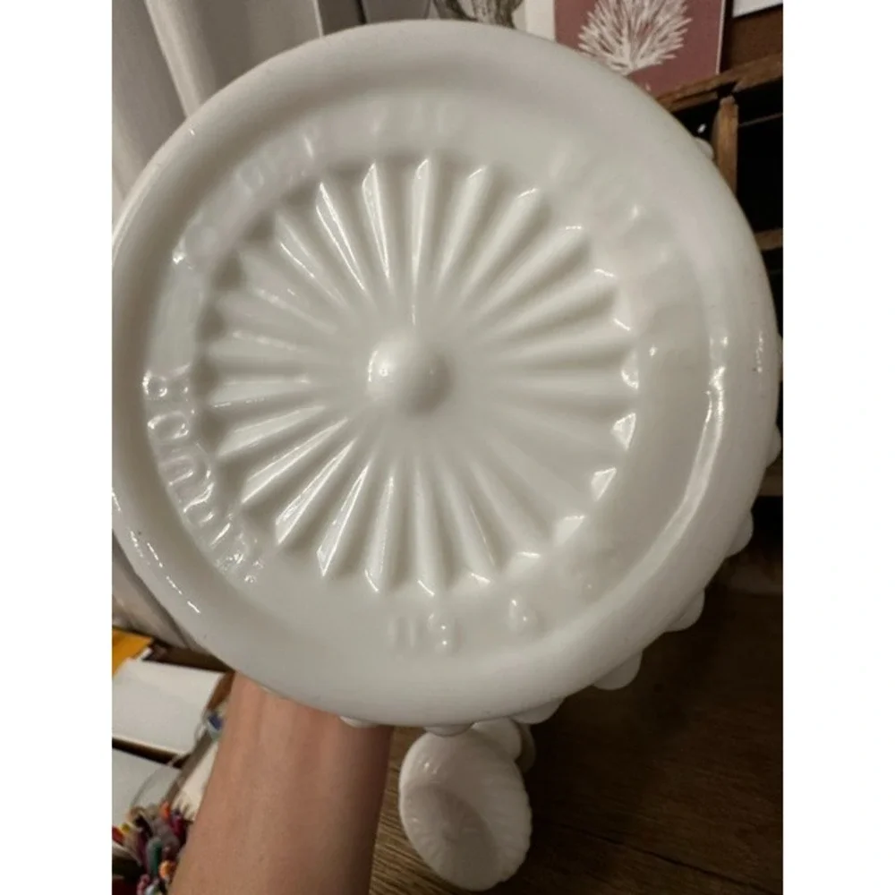Vintage Jim Beam White Milk Glass Liquor Decanter